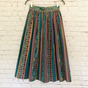 Vintage 60s Gathered Skirt Pleated Prairie Western